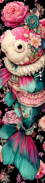 Free printable fish bookmark featuring fish dressed like a clown